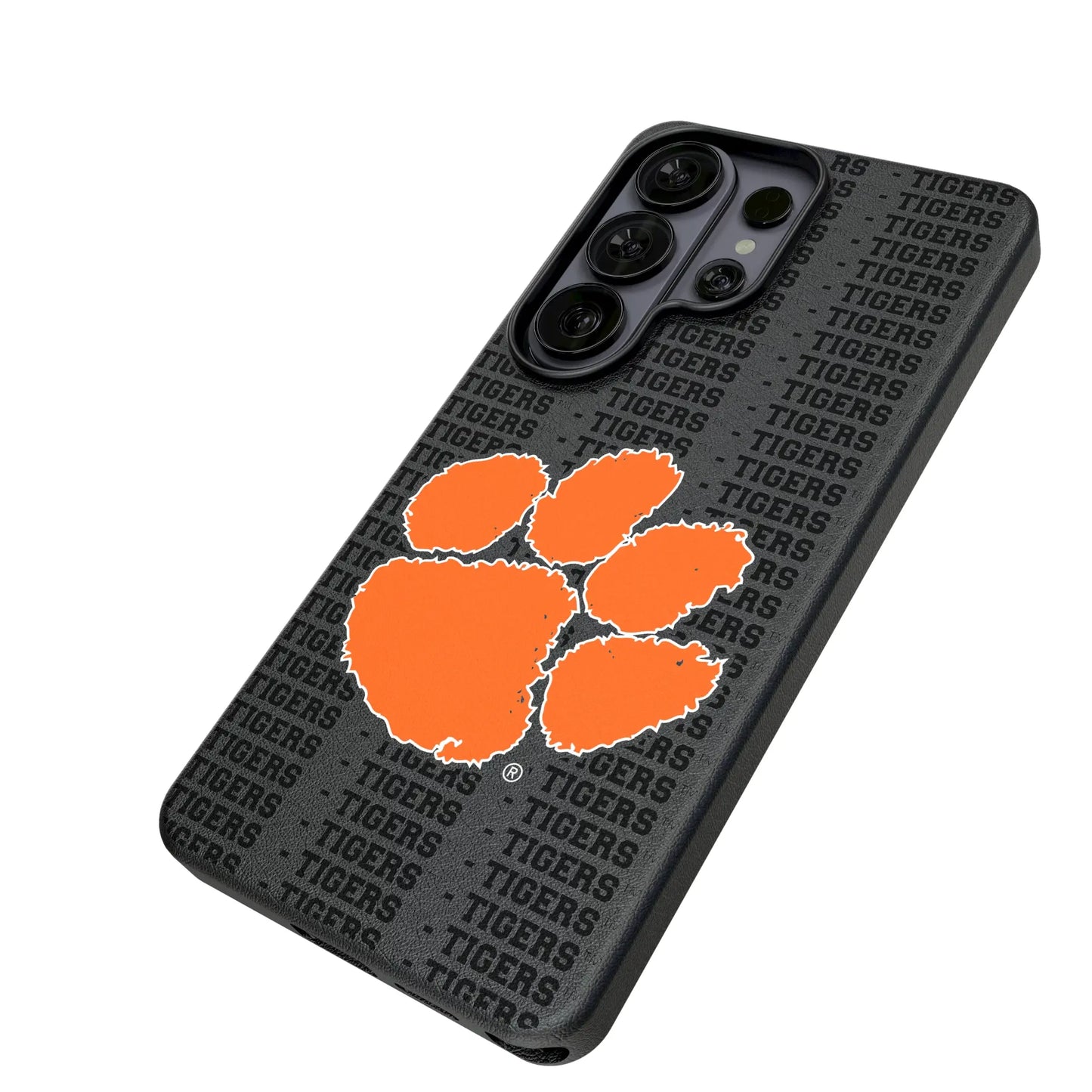 Clemson University Tigers Text Backdrop MagSafe Compatible Phone Case for Samsung Galaxy