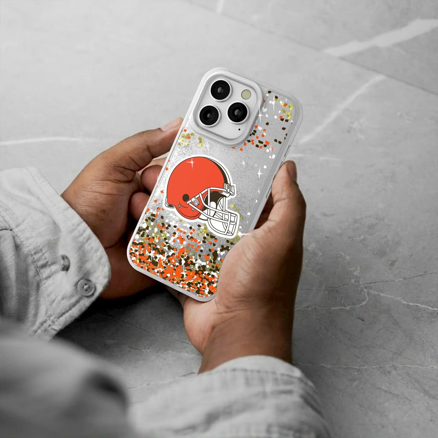 Cleveland Browns Confetti Glitter Phone Case for Apple iPhone