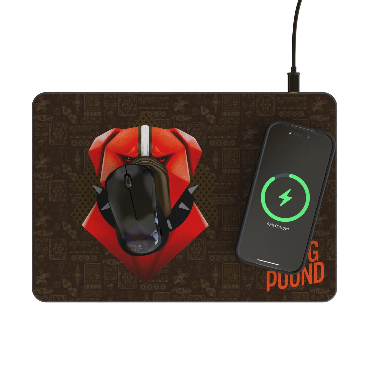 Cleveland Browns Deco 15-Watt Wireless Charger and Mouse Pad