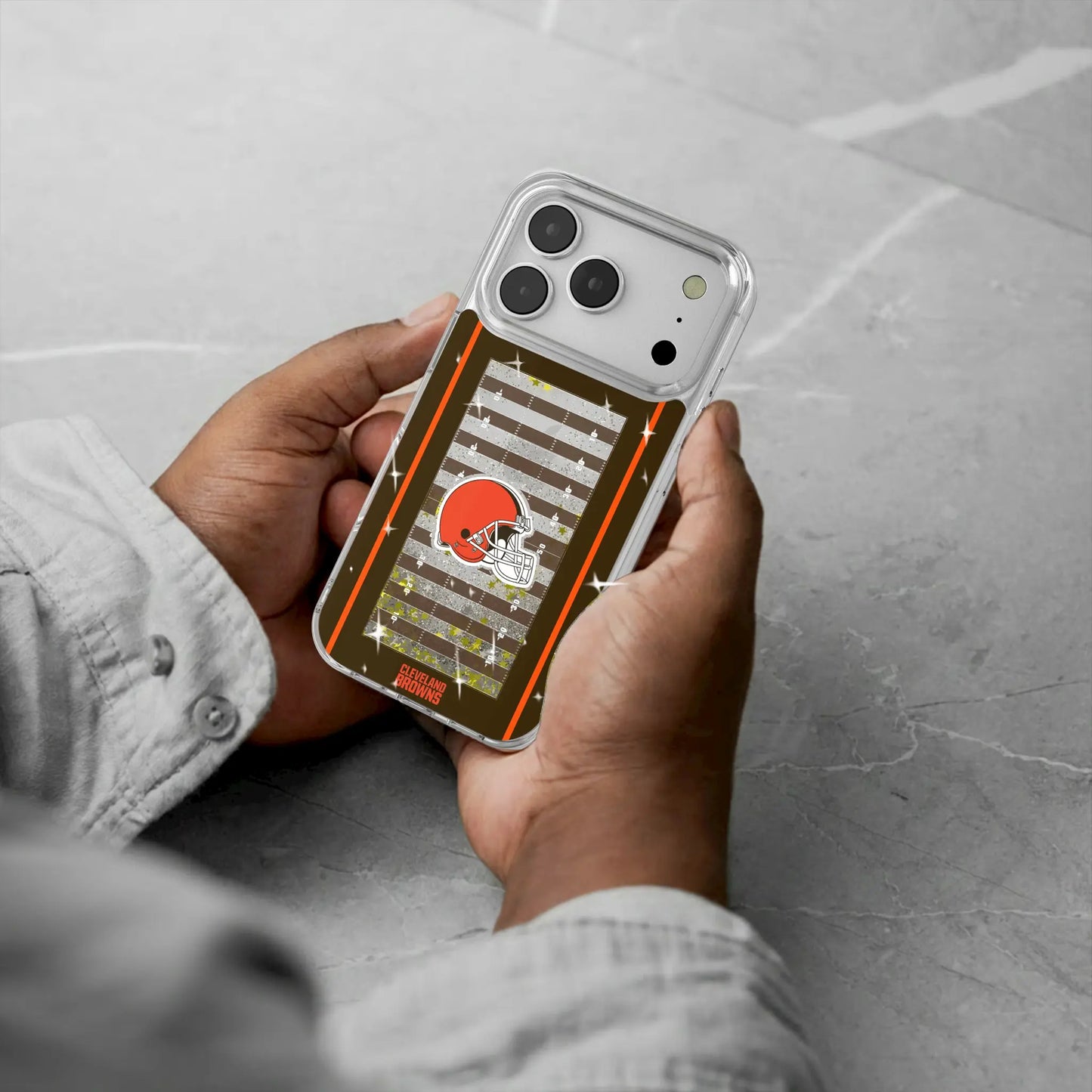Cleveland Browns Field Glitter Phone Case for Apple iPhone