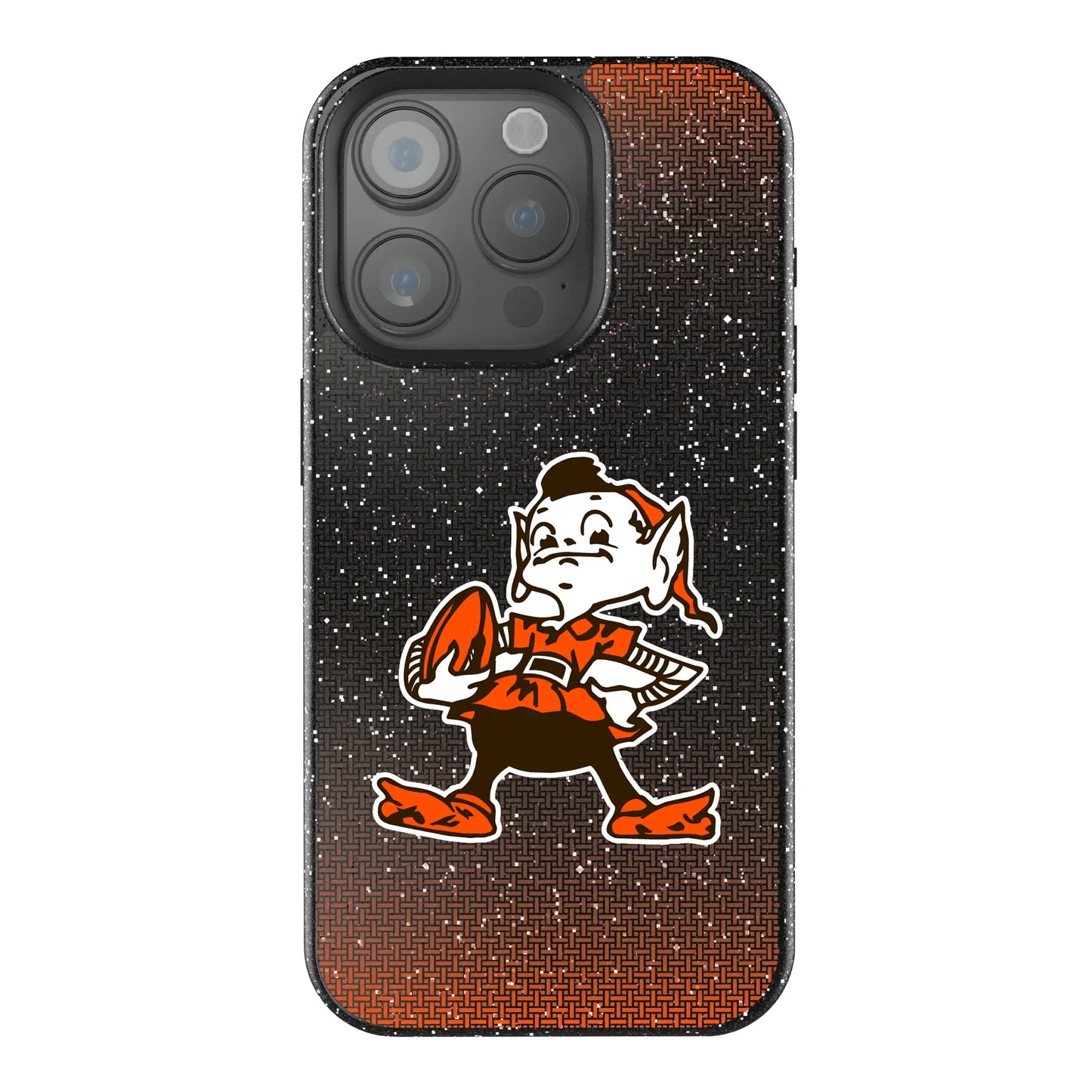 Cleveland Browns Historic Collection Linen Black Bling Phone Case for Apple iPhone