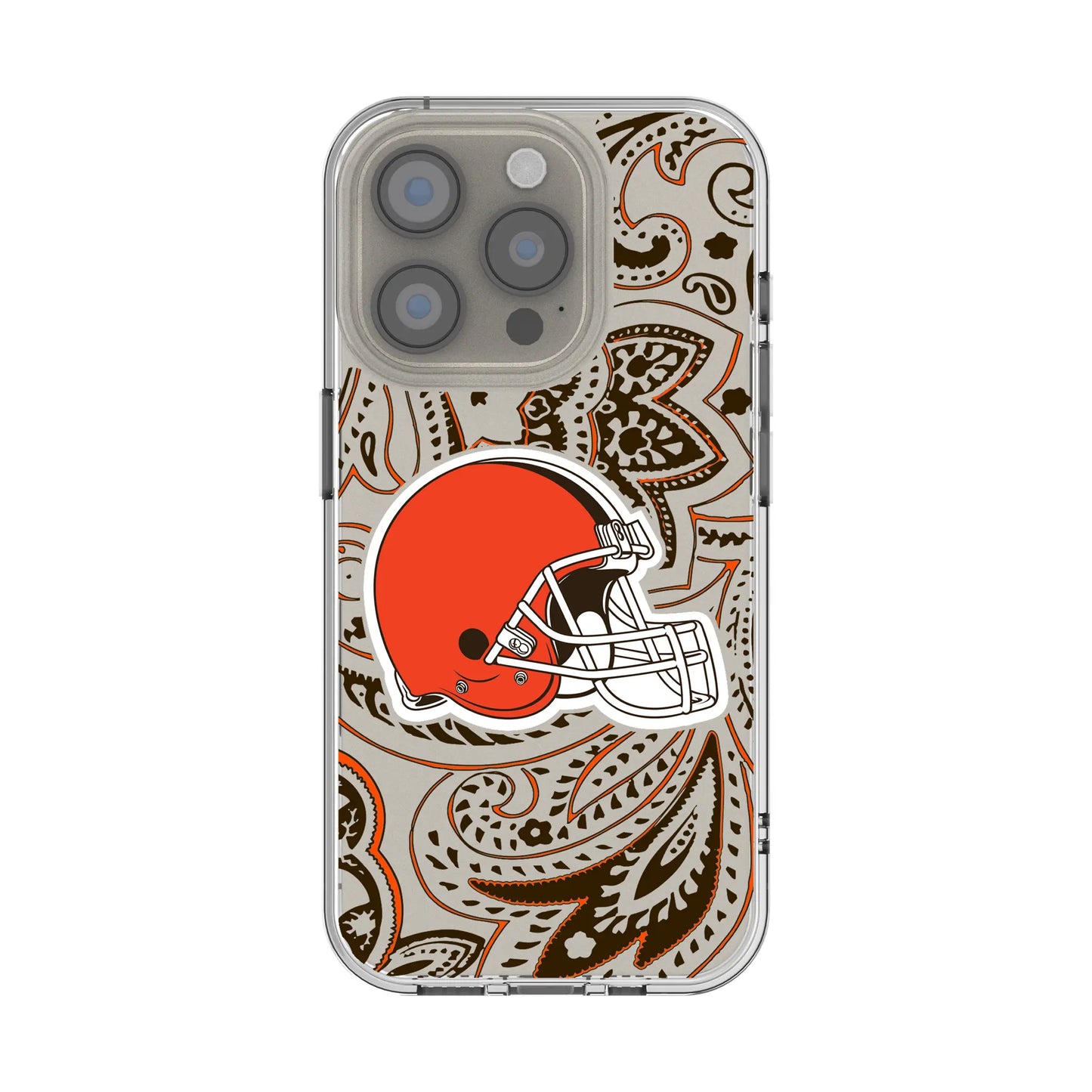 Cleveland Browns Paisley Clear Phone Case for Apple iPhone