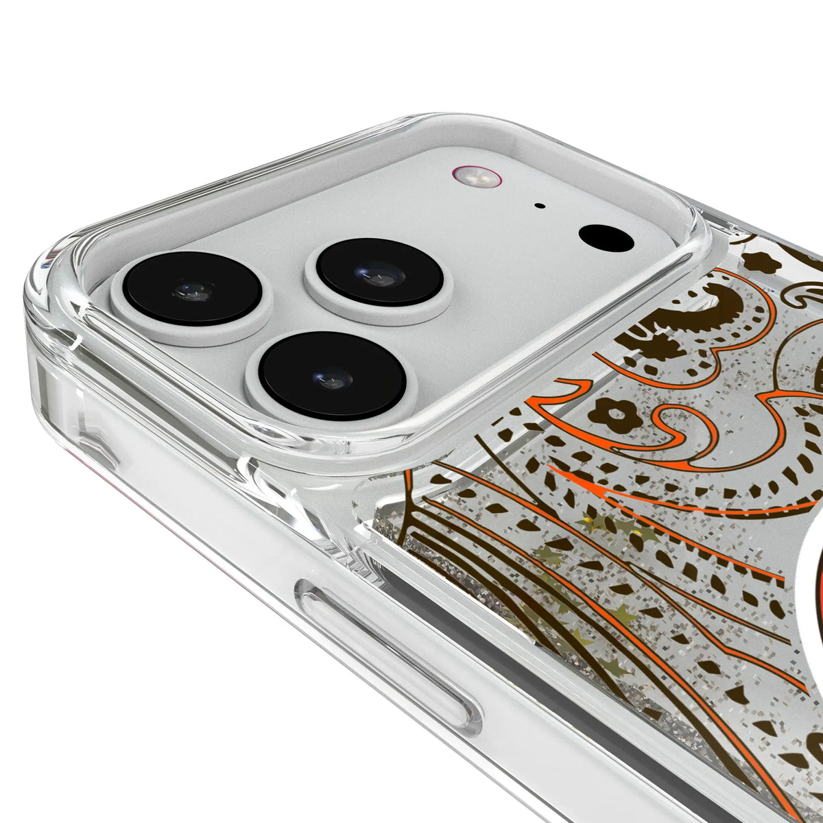 Cleveland Browns Paisley Glitter Phone Case for Apple iPhone
