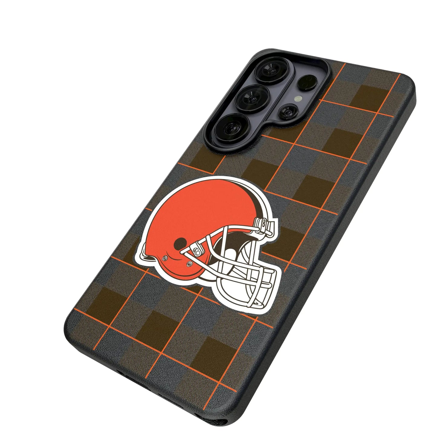 Cleveland Browns Plaid MagSafe Compatible Phone Case for Samsung Galaxy