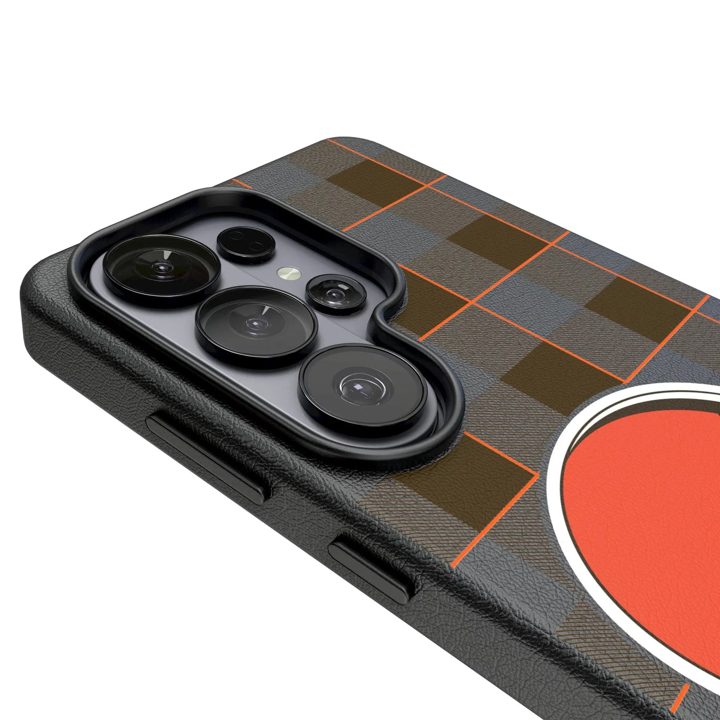 Cleveland Browns Plaid MagSafe Compatible Phone Case for Samsung Galaxy