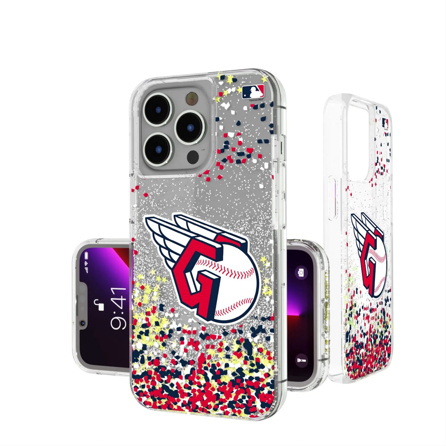 Cleveland Guardians Confetti Glitter Phone Case for Apple iPhone