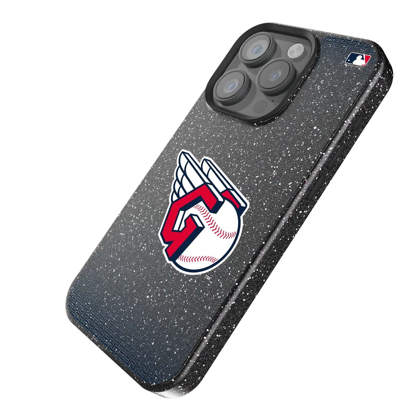 Cleveland Guardians Linen Black Bling Phone Case for Apple iPhone