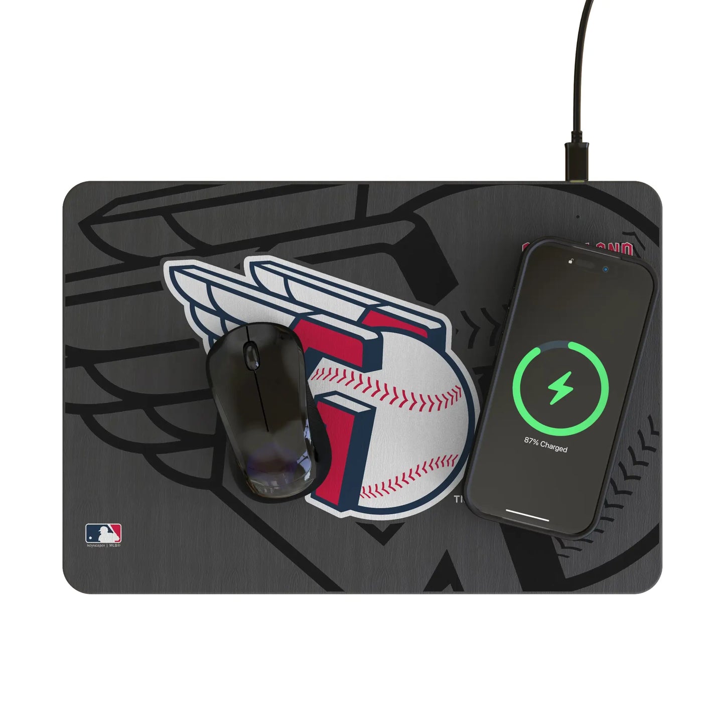 Cleveland Guardians Monocolor Tilt 15-Watt Wireless Charger and Mouse Pad