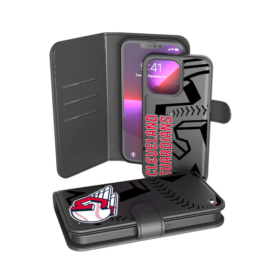 Cleveland Guardians Monocolor Tilt Wallet Phone Case for Apple iPhone