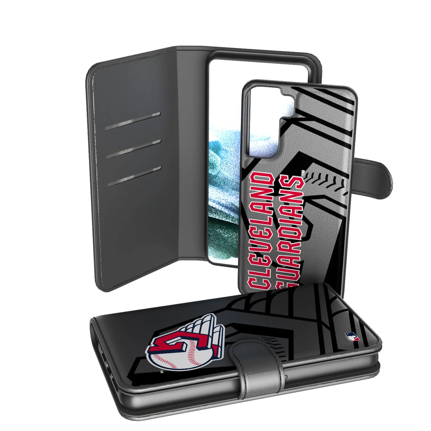 Cleveland Guardians Monocolor Tilt Wallet Phone Case for Apple iPhone