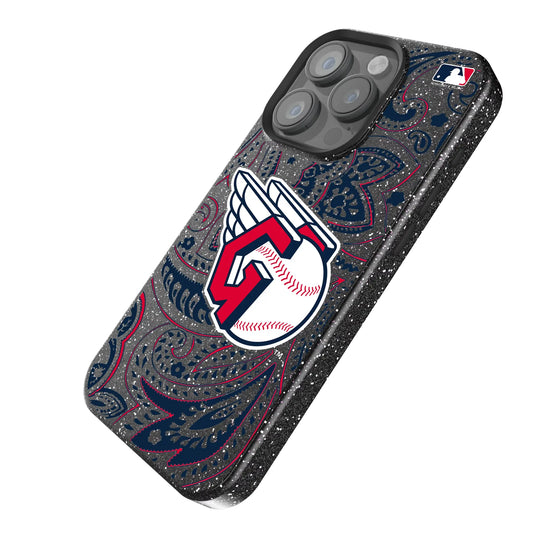 Cleveland Guardians Paisley Black Bling Phone Case for Apple iPhone