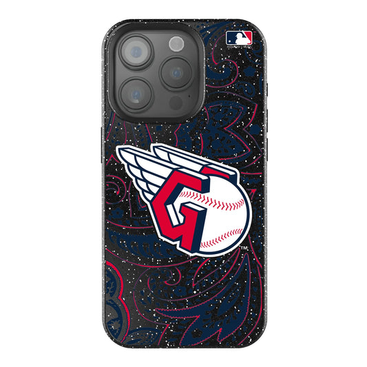 Cleveland Guardians Paisley Black Bling Phone Case for Apple iPhone