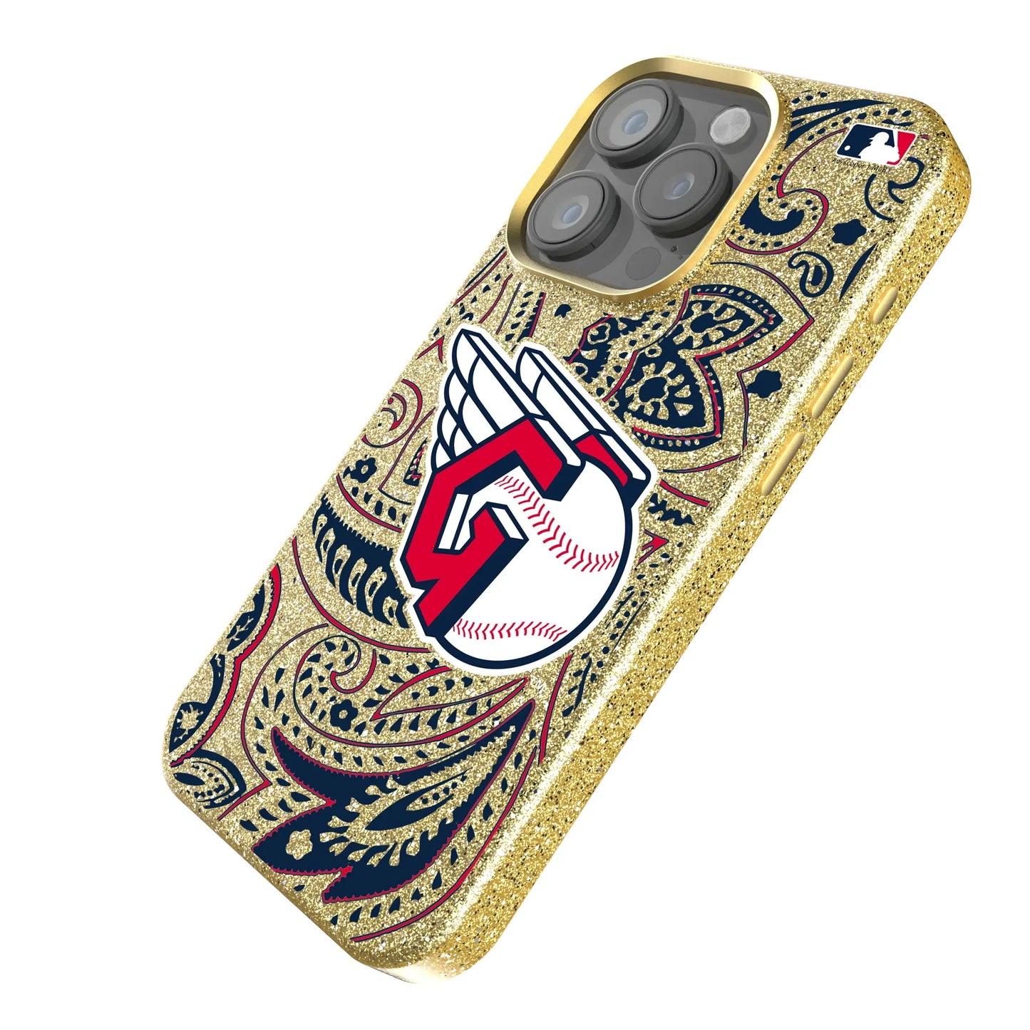 Cleveland Guardians Paisley Bling Phone Case for Apple iPhone
