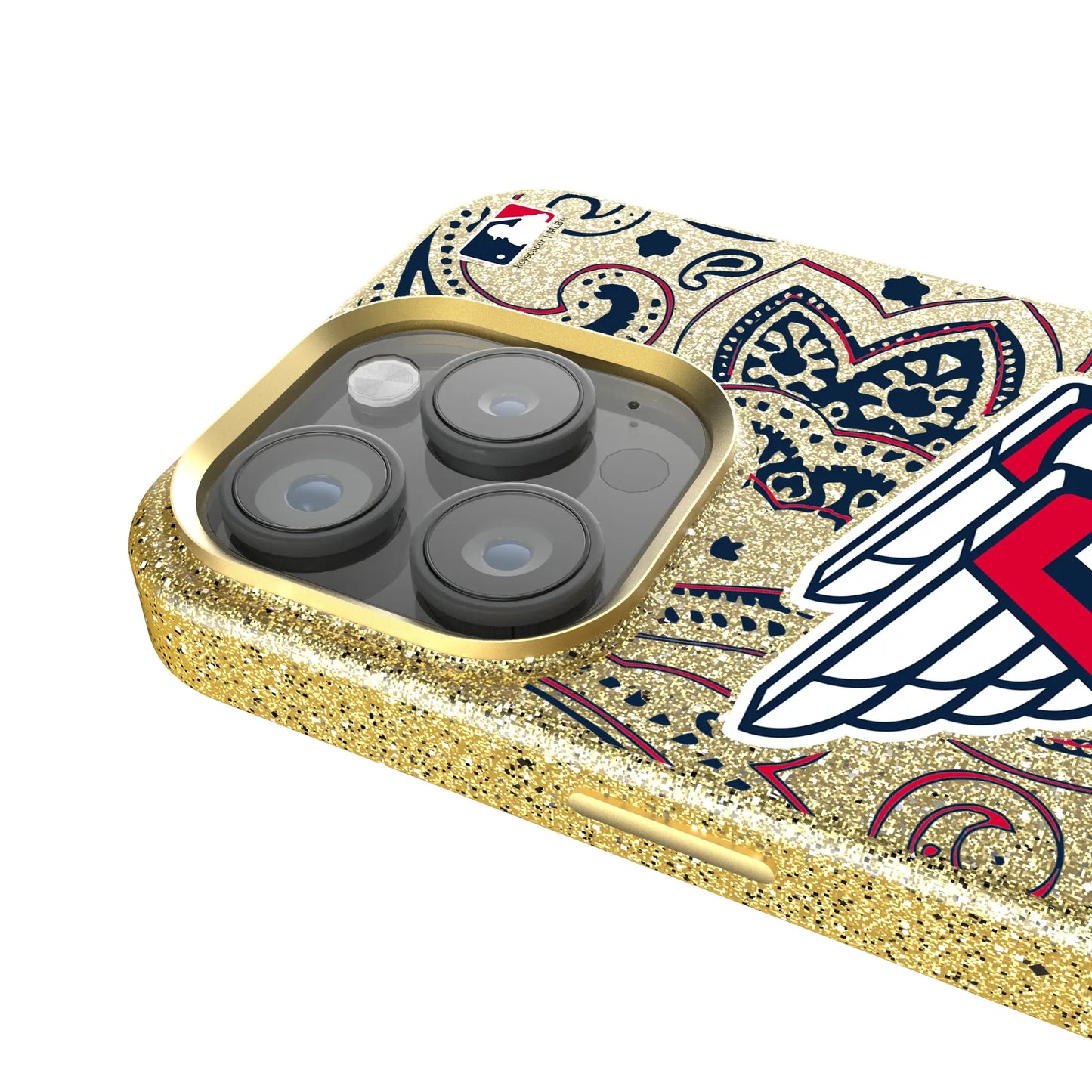 Cleveland Guardians Paisley Bling Phone Case for Apple iPhone