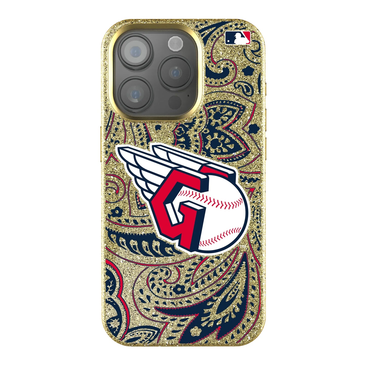 Cleveland Guardians Paisley Bling Phone Case for Apple iPhone