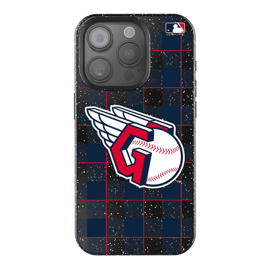 Cleveland Guardians Plaid Black Bling Phone Case for Apple iPhone