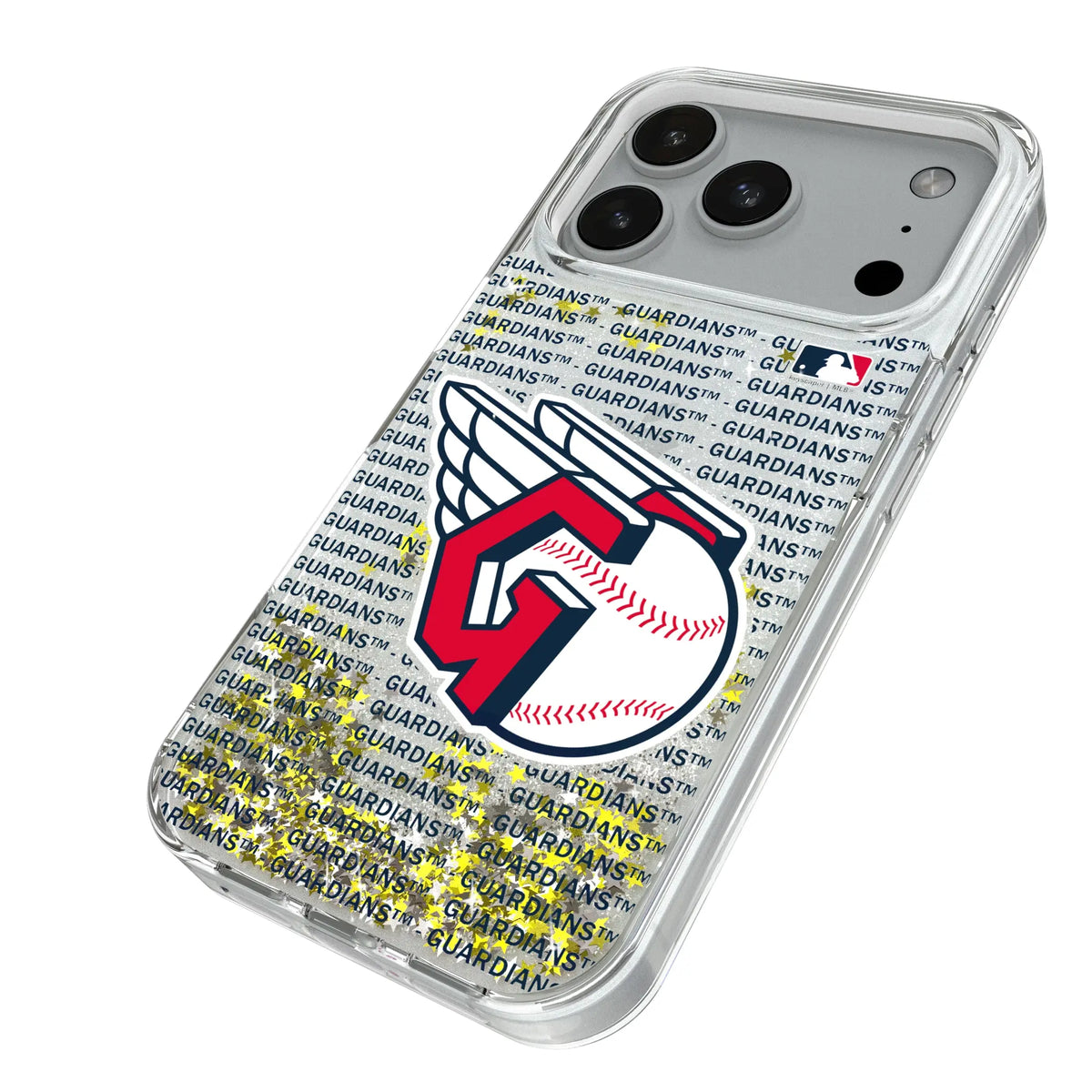 Cleveland Guardians Text Backdrop Glitter Phone Case for Apple iPhone