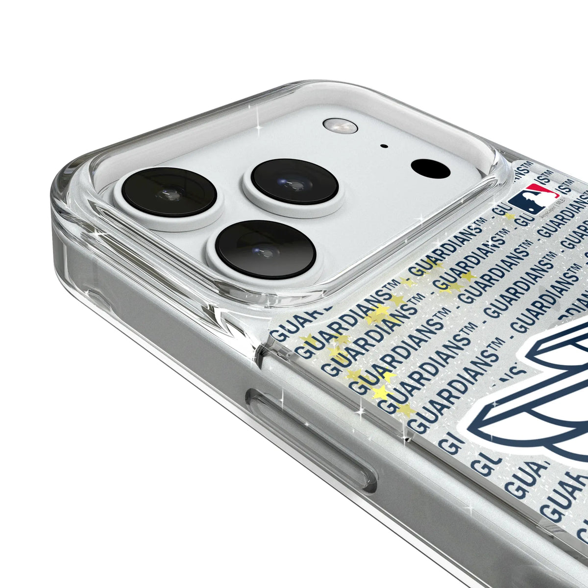 Cleveland Guardians Text Backdrop Glitter Phone Case for Apple iPhone