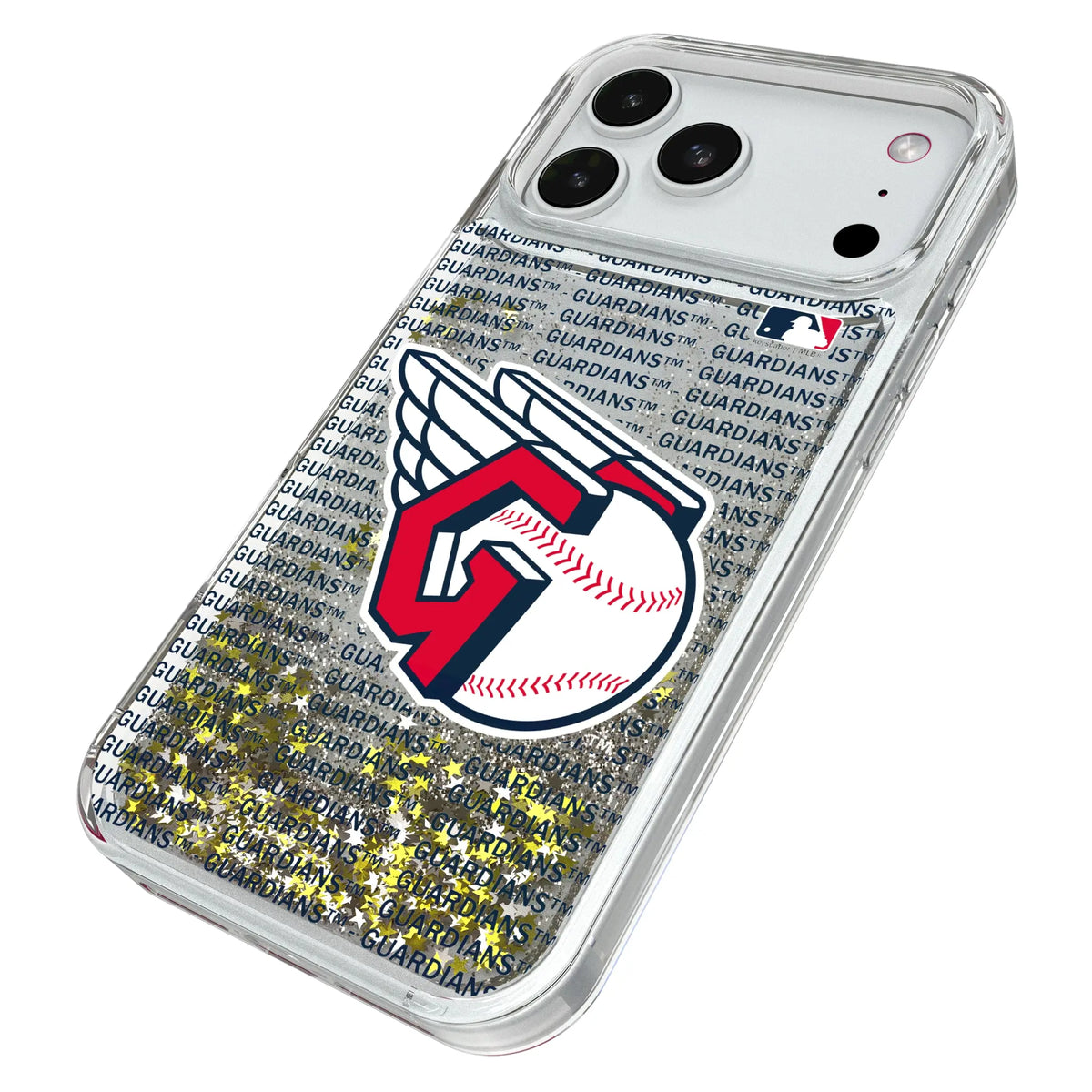Cleveland Guardians Text Backdrop Glitter Phone Case for Apple iPhone
