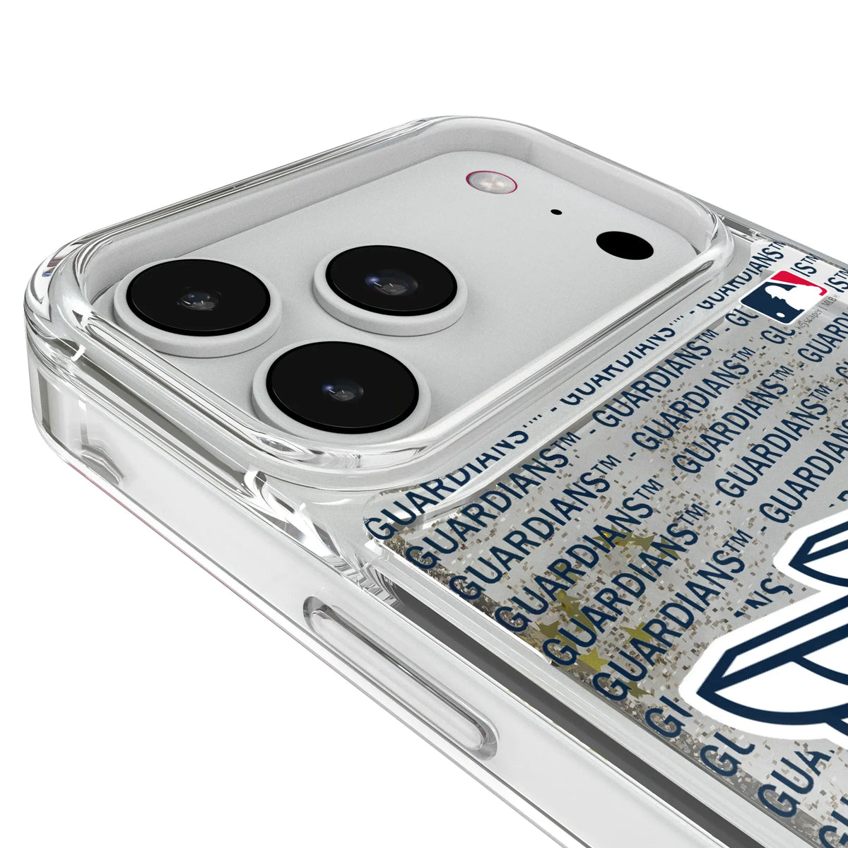 Cleveland Guardians Text Backdrop Glitter Phone Case for Apple iPhone