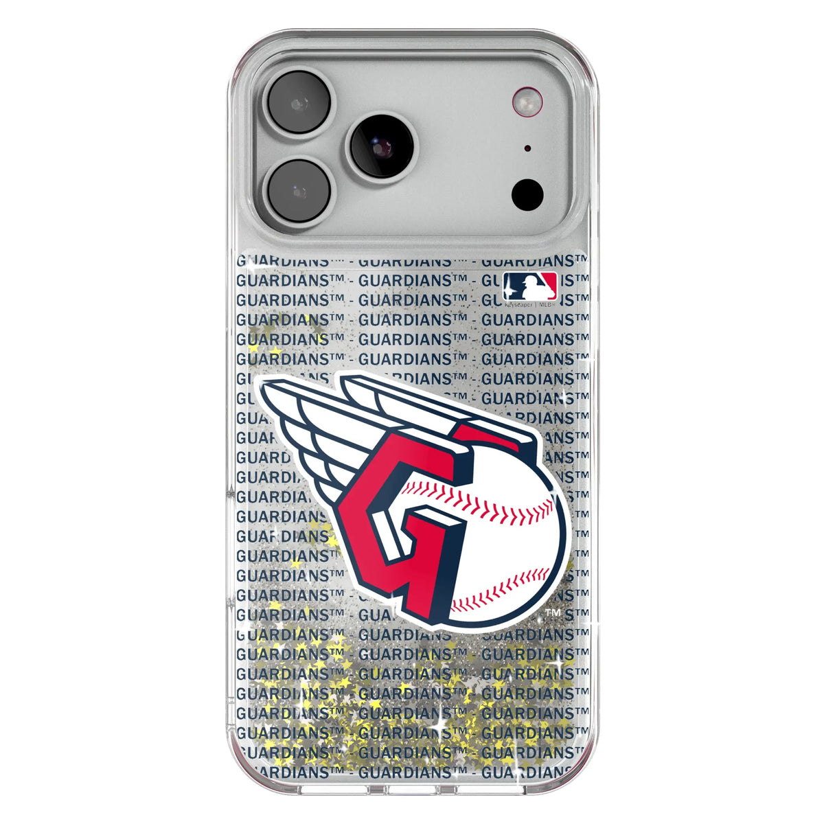 Cleveland Guardians Text Backdrop Glitter Phone Case for Apple iPhone