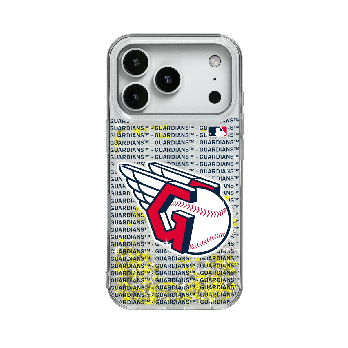Cleveland Guardians Text Backdrop Glitter Phone Case for Apple iPhone