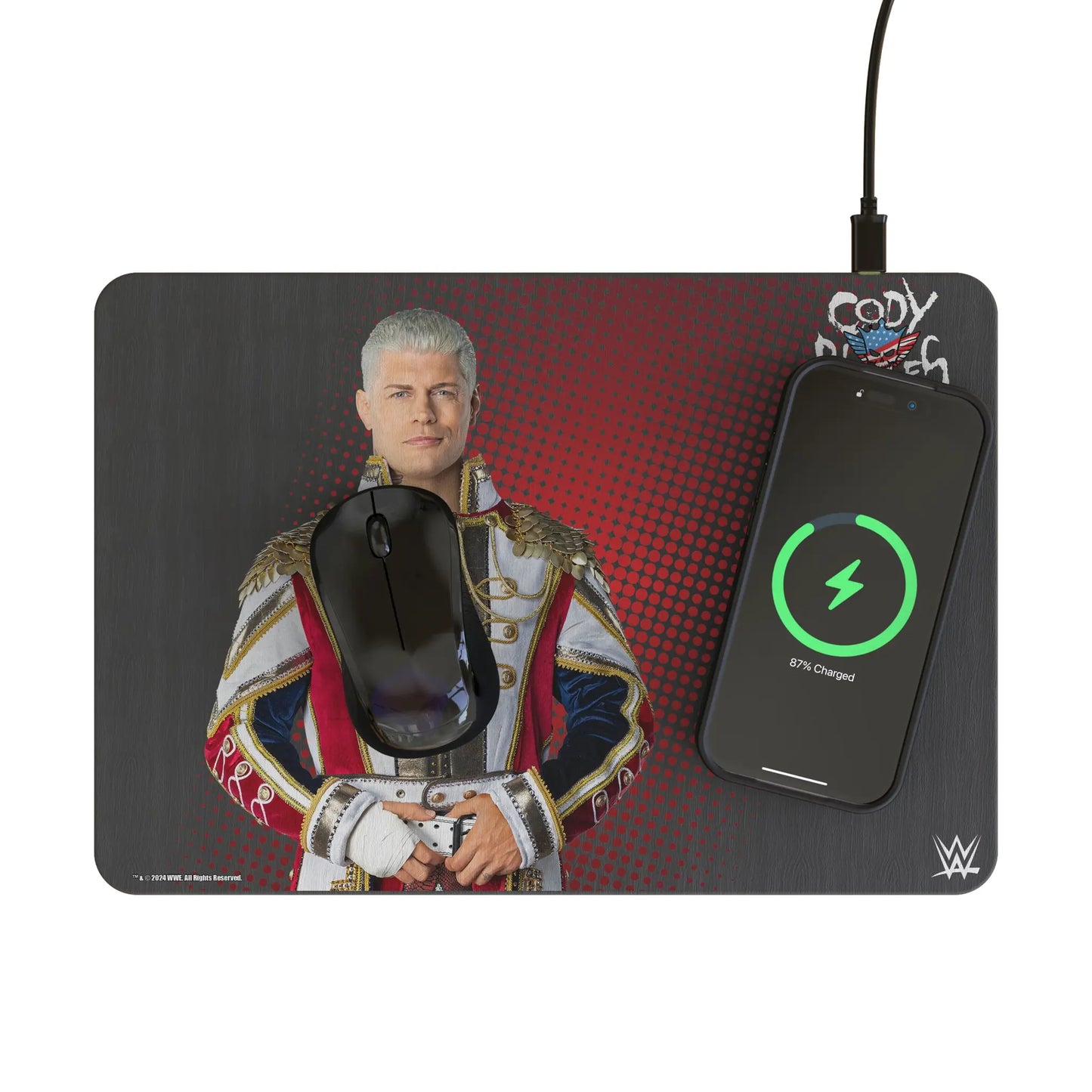 Cody Rhodes Superstar 15-Watt Wireless Charger and Mouse Pad