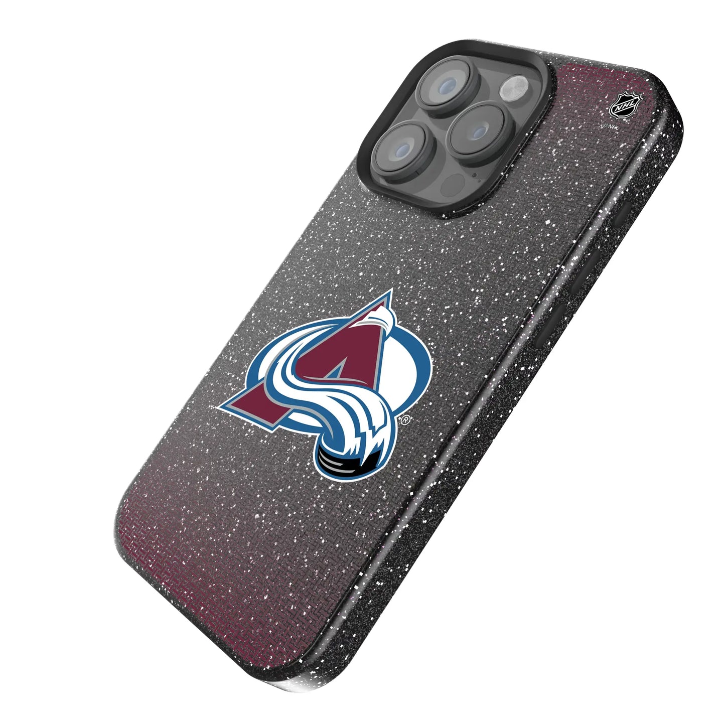 Colorado Avalanche Linen Black Bling Phone Case for Apple iPhone