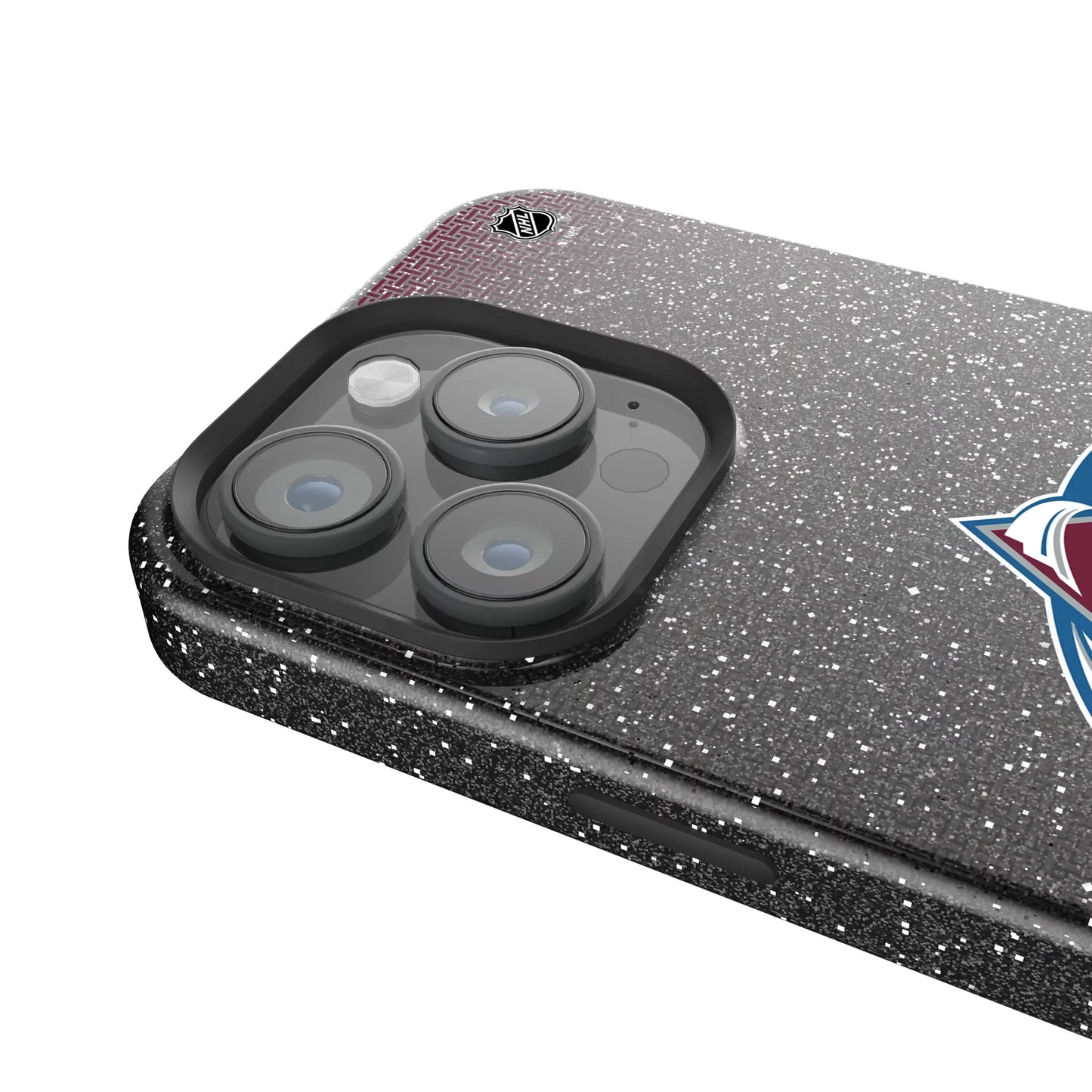 Colorado Avalanche Linen Black Bling Phone Case for Apple iPhone