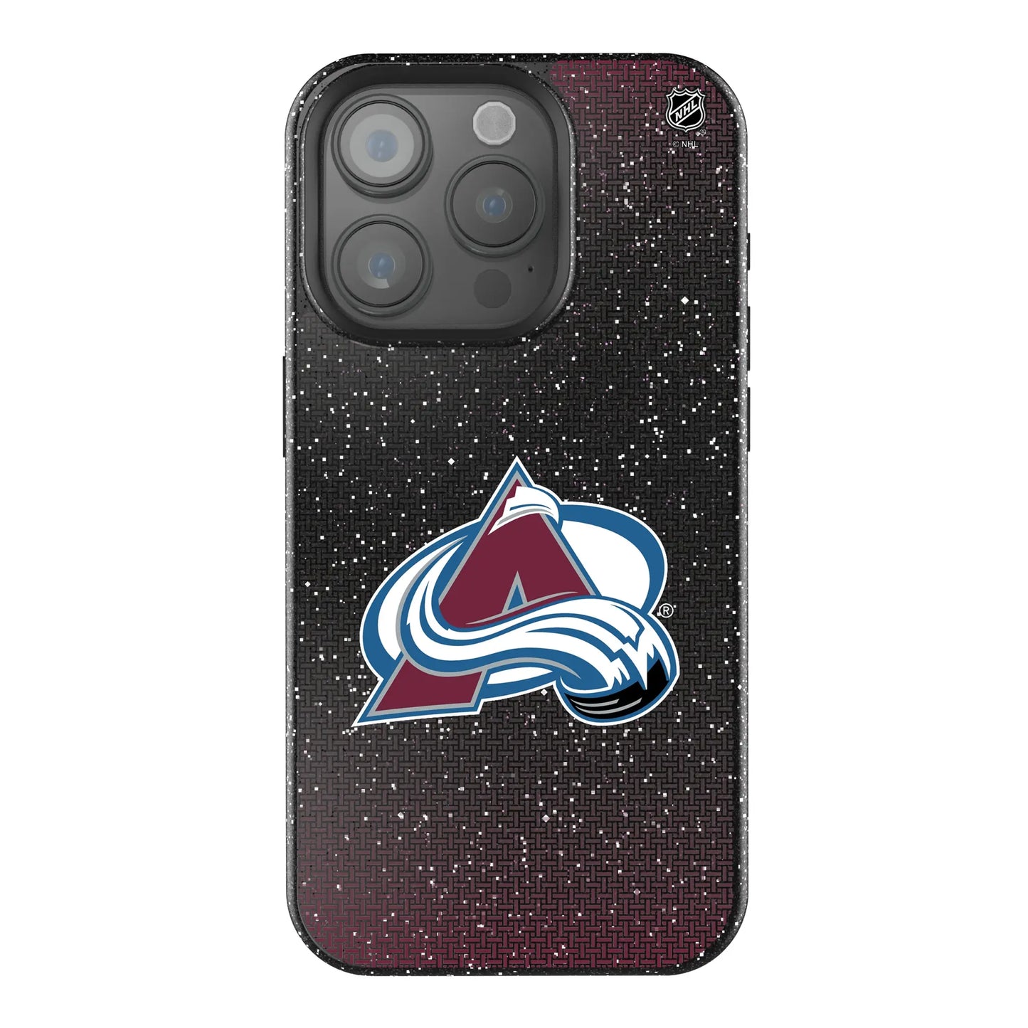 Colorado Avalanche Linen Black Bling Phone Case for Apple iPhone