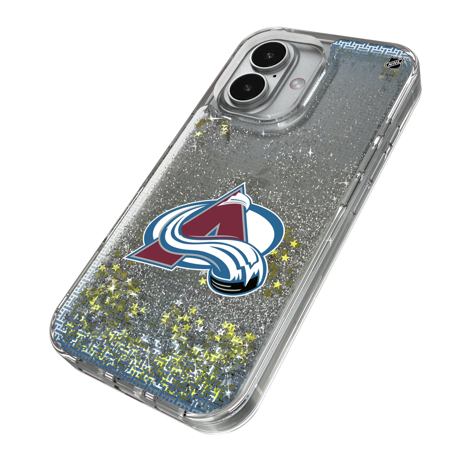 Colorado Avalanche Linen Glitter Phone Case for Apple iPhone