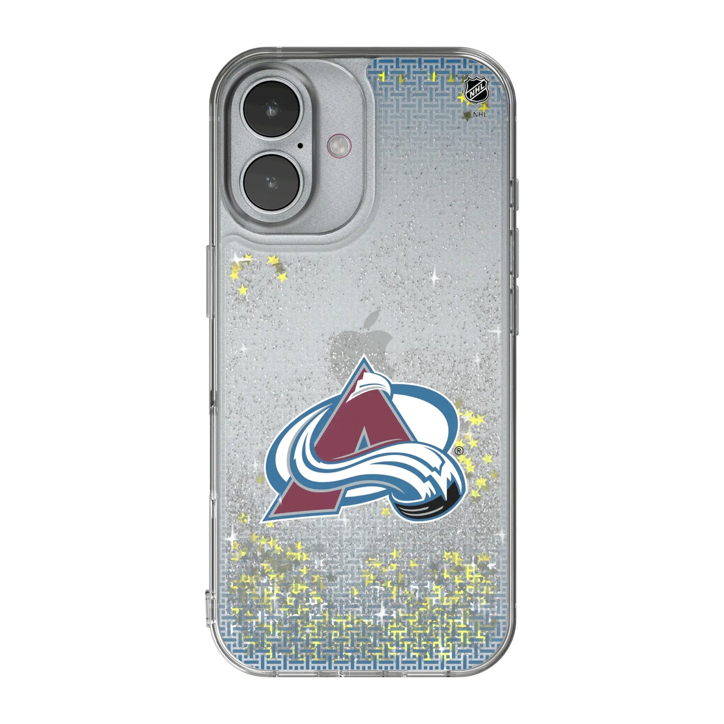 Colorado Avalanche Linen Glitter Phone Case for Apple iPhone