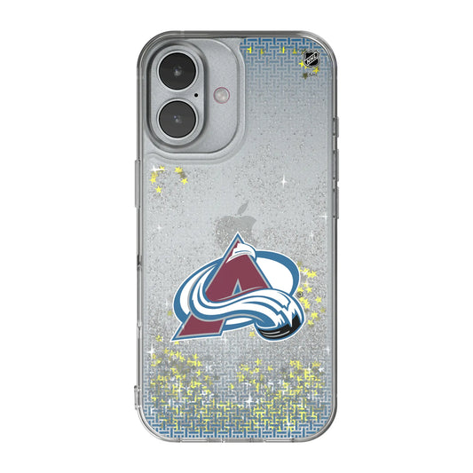 Colorado Avalanche Linen Glitter Phone Case for Apple iPhone