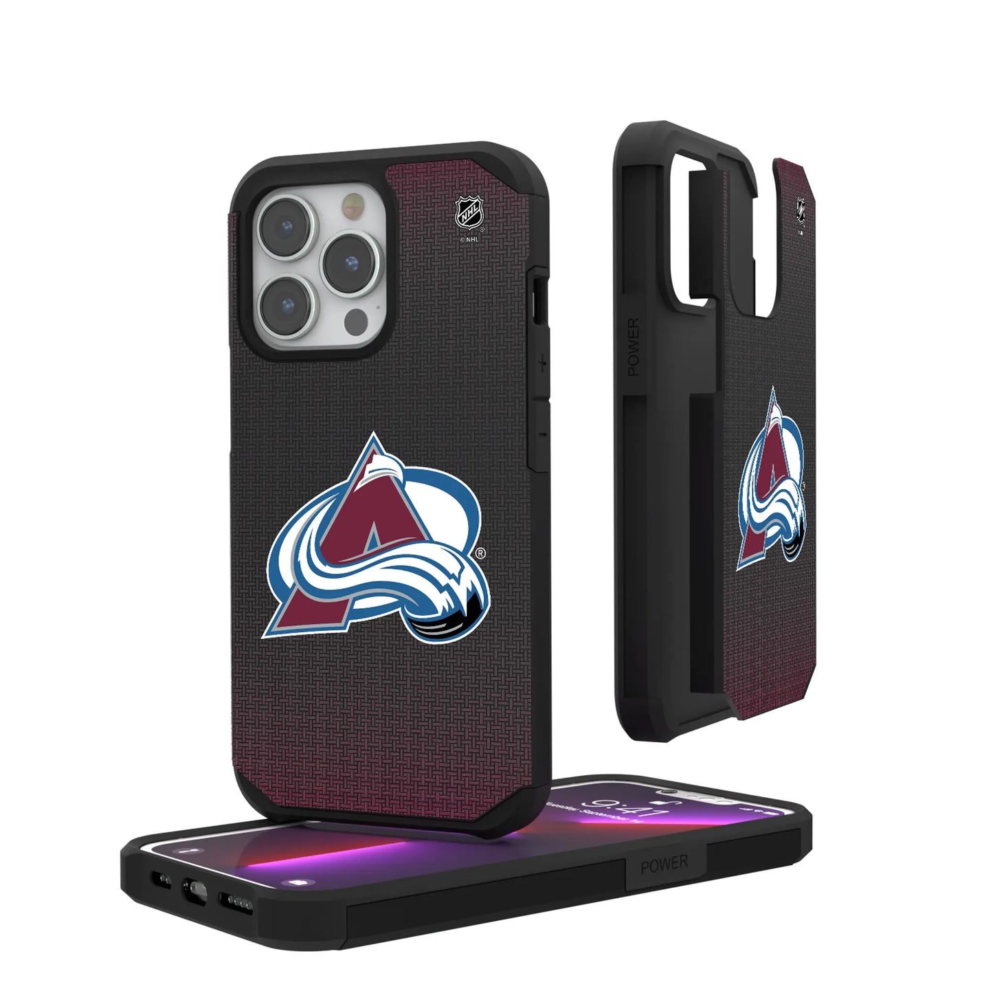 Colorado Avalanche Linen Rugged Phone Case for Apple iPhone