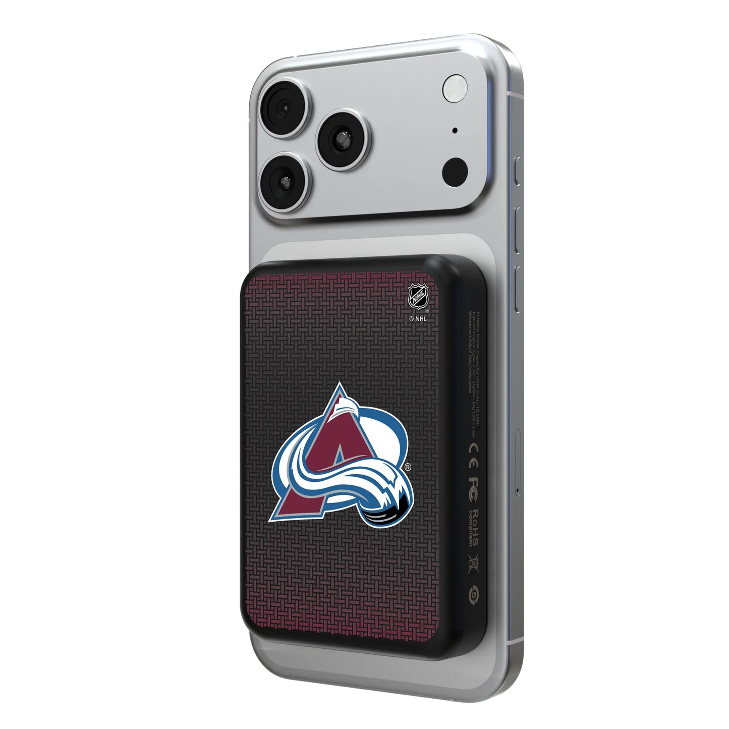 Colorado Avalanche Linen Wireless Mag Power Bank