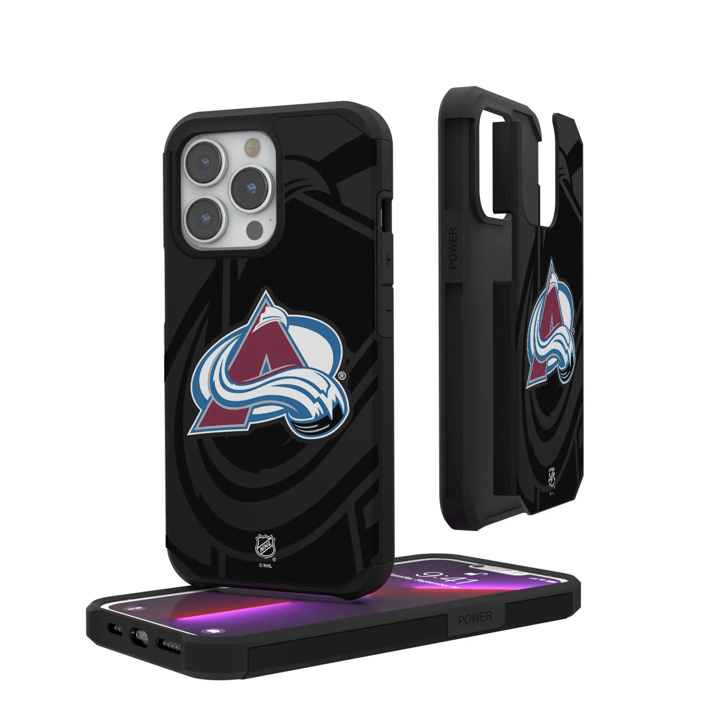 Colorado Avalanche Monocolor Tilt Rugged Phone Case for Apple iPhone