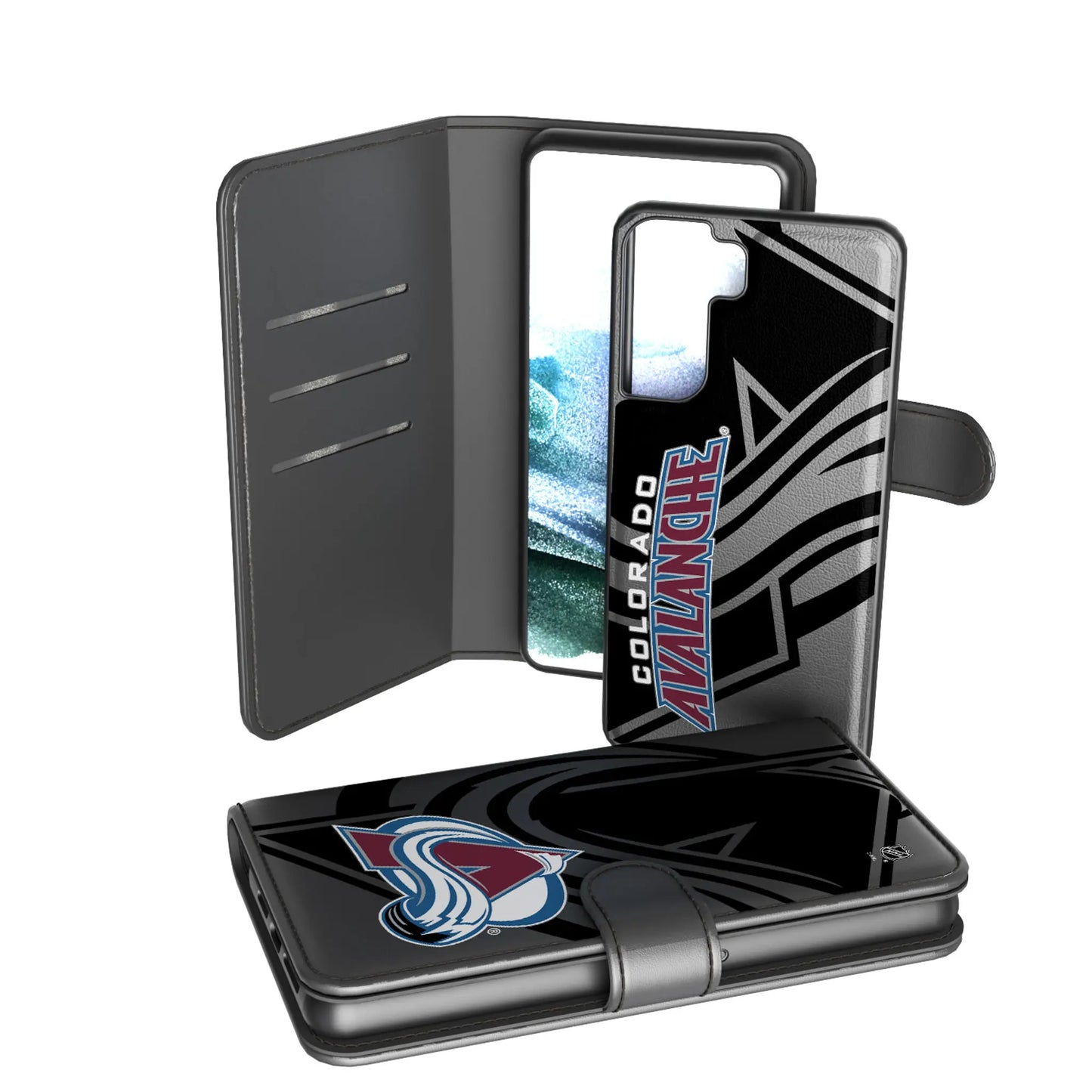 Colorado Avalanche Monocolor Tilt Wallet Phone Case for Apple iPhone