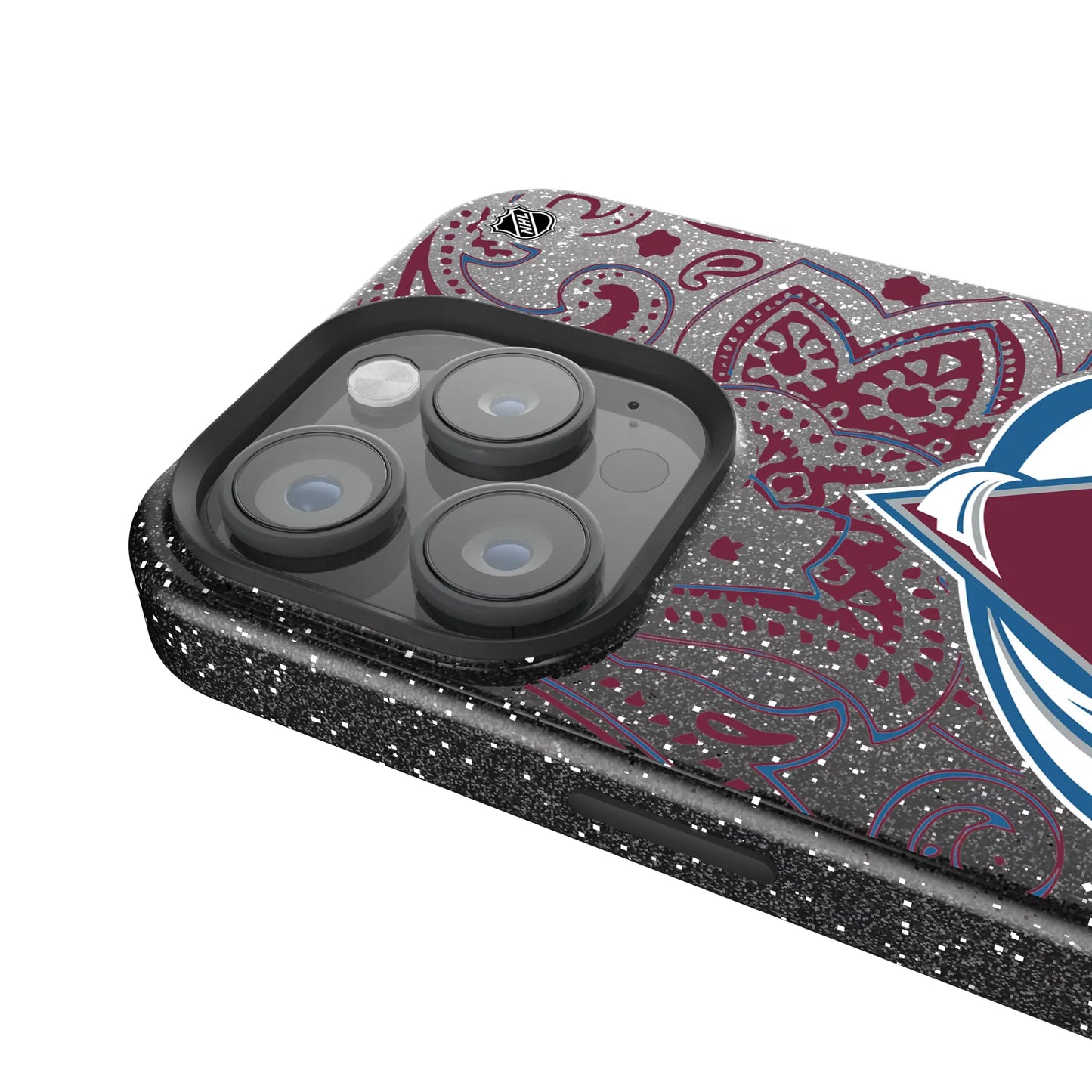 Colorado Avalanche Paisley Black Bling Phone Case for Apple iPhone