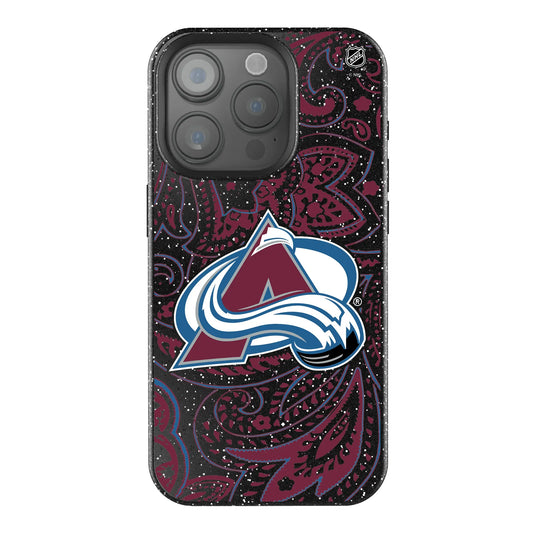 Colorado Avalanche Paisley Black Bling Phone Case for Apple iPhone