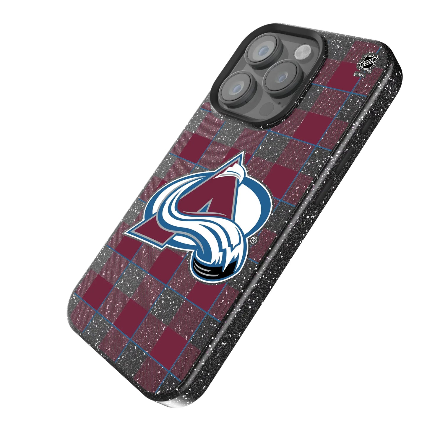 Colorado Avalanche Plaid Black Bling Phone Case for Apple iPhone