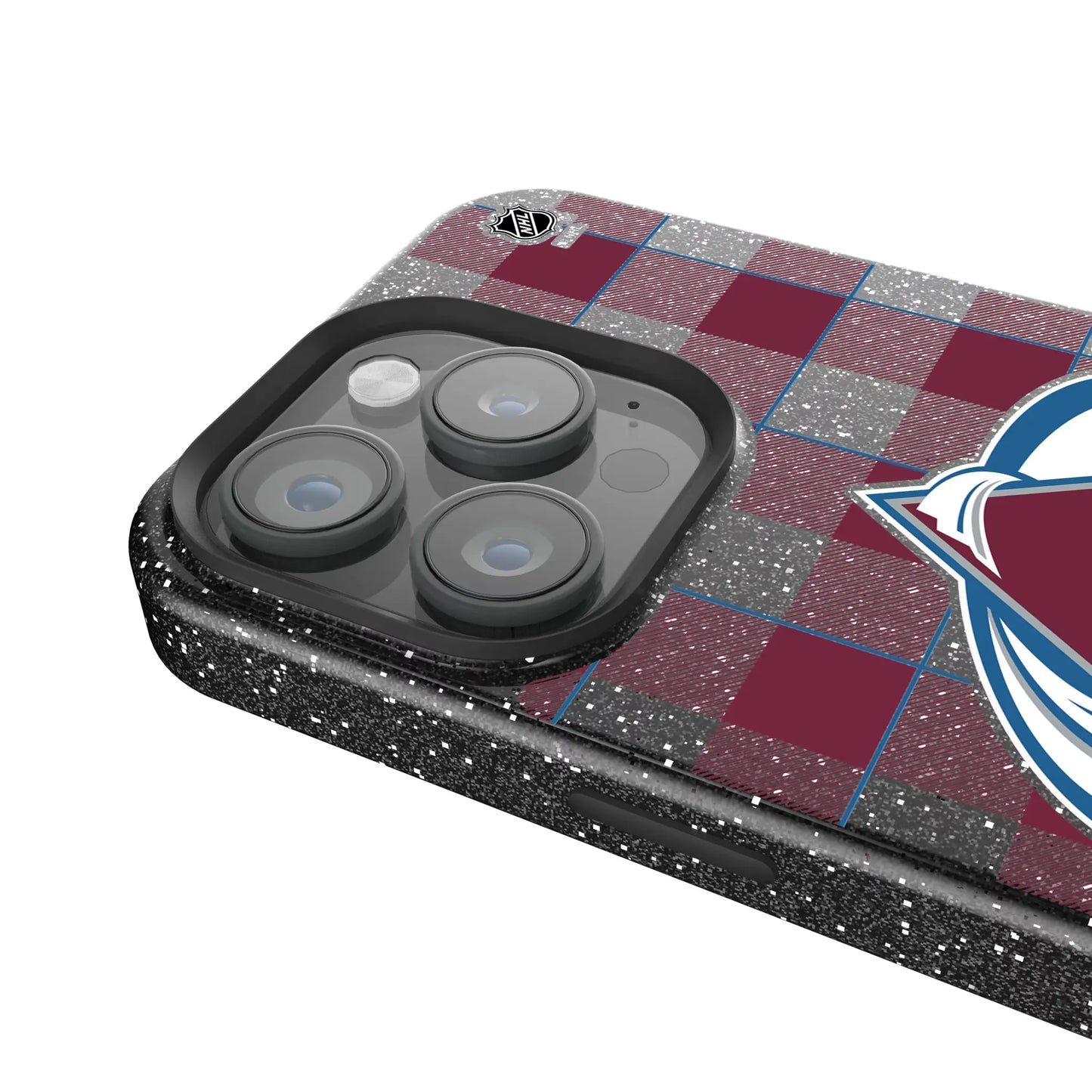 Colorado Avalanche Plaid Black Bling Phone Case for Apple iPhone