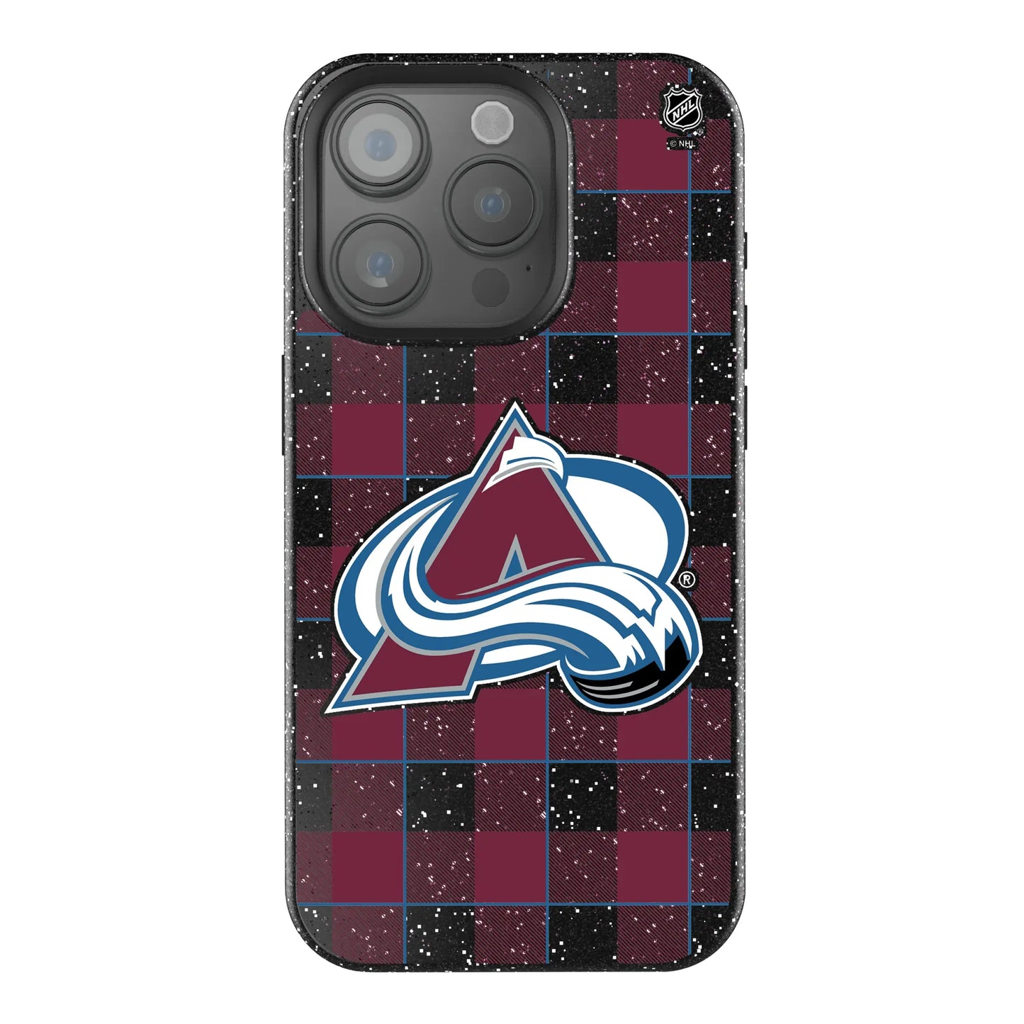 Colorado Avalanche Plaid Black Bling Phone Case for Apple iPhone