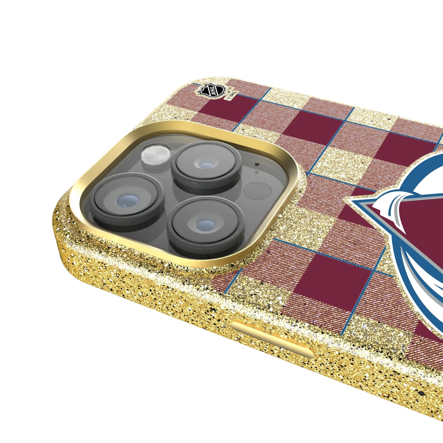 Colorado Avalanche Plaid Bling Phone Case for Apple iPhone