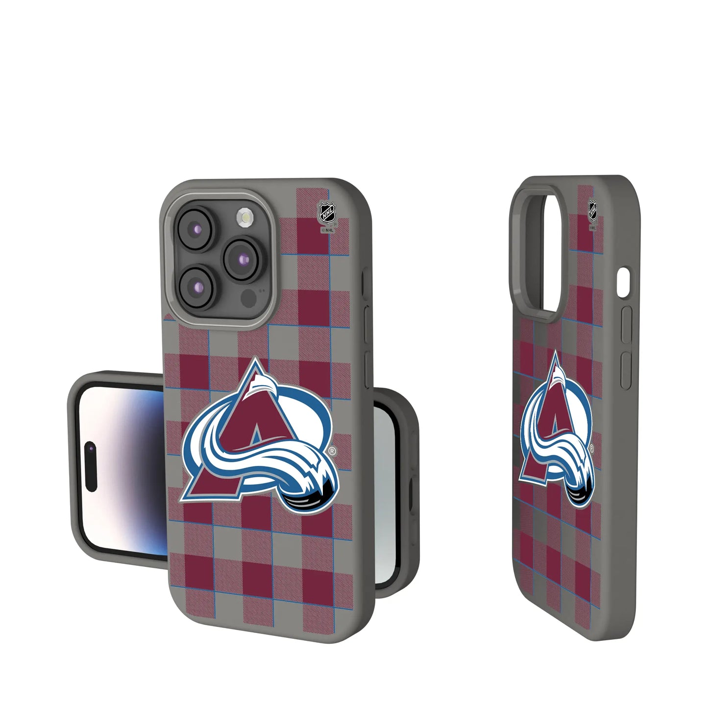 Colorado Avalanche Plaid Soft Touch Phone Case for Apple iPhone