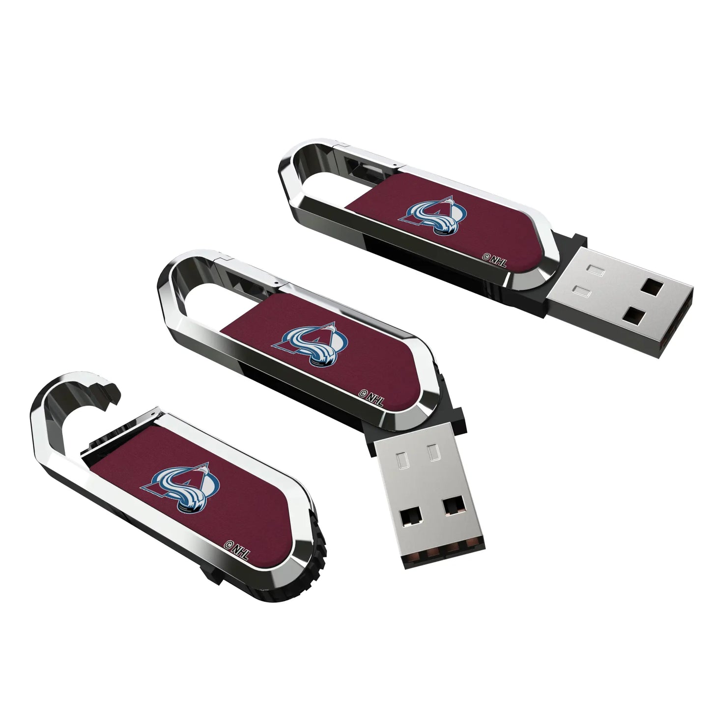Colorado Avalanche Solid USB 64GB Clip Style Flash Drive