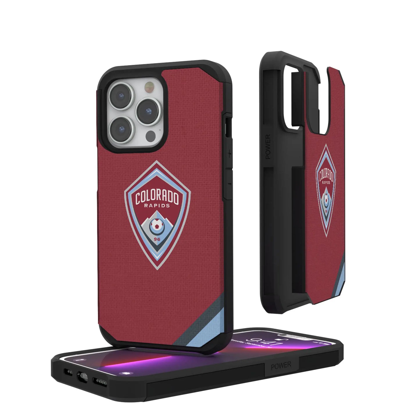 Colorado Rapids Diagonal Stripe Rugged Phone Case for Apple iPhone