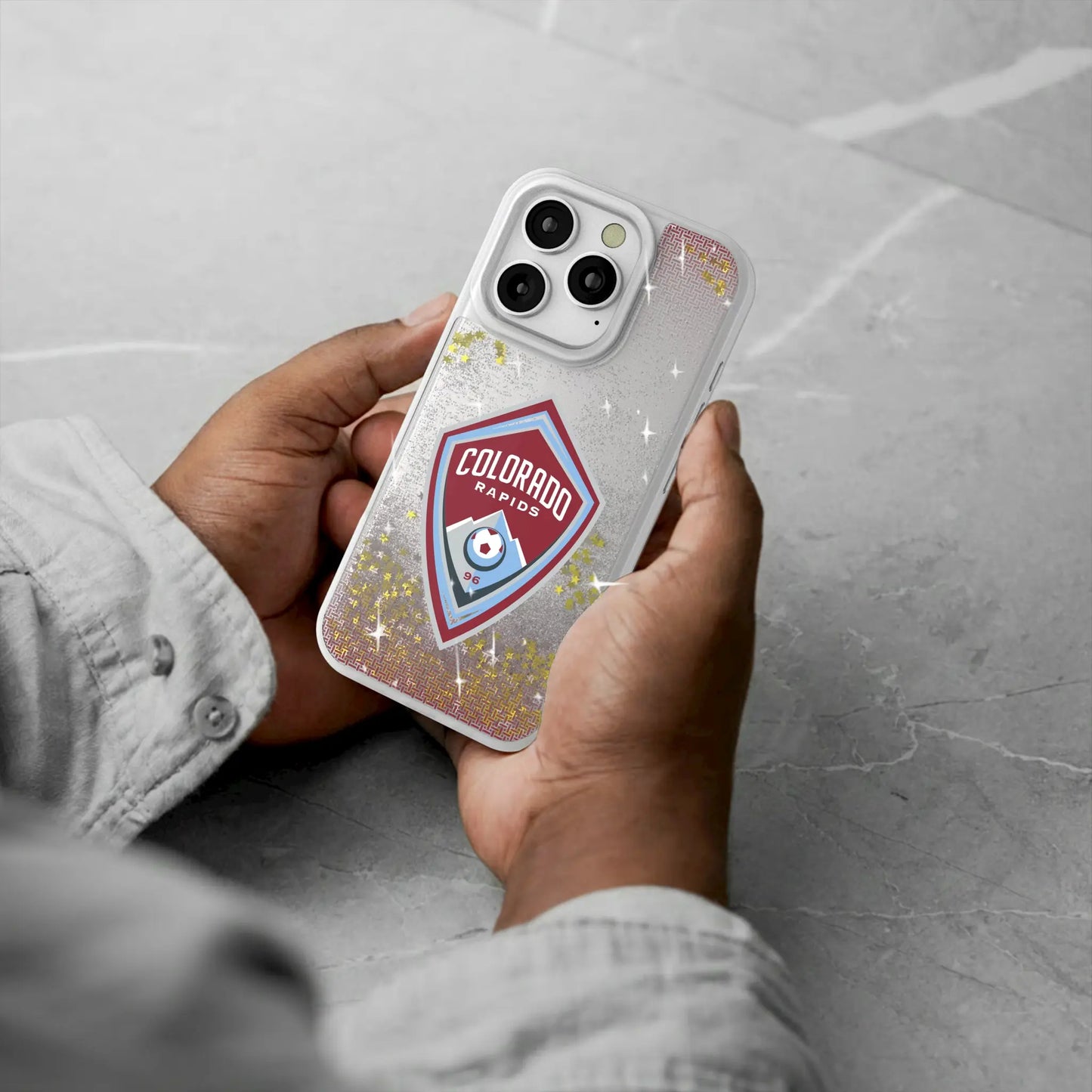 Colorado Rapids Linen Glitter Phone Case for Apple iPhone