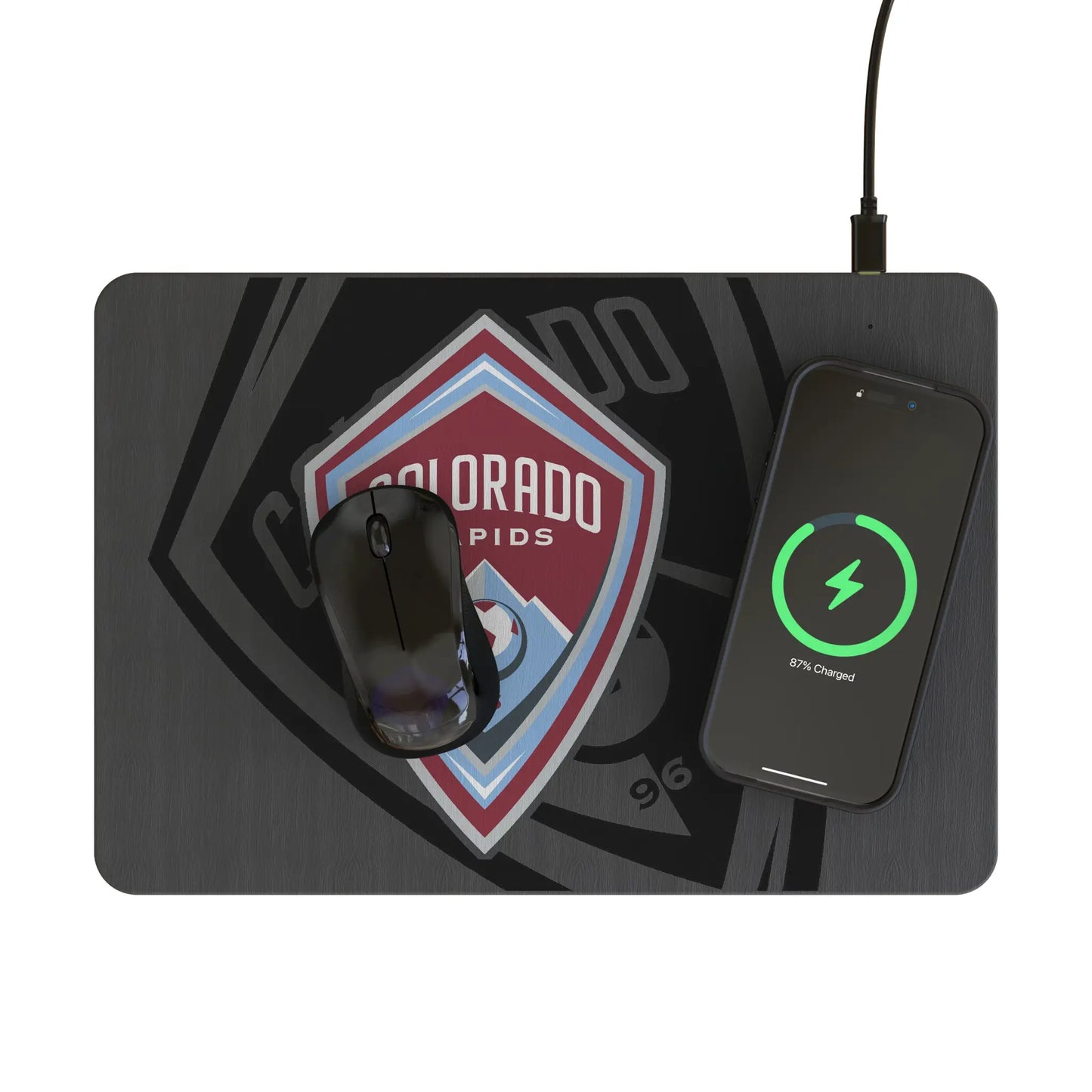 Colorado Rapids Monocolor Tilt 15-Watt Wireless Charger and Mouse Pad