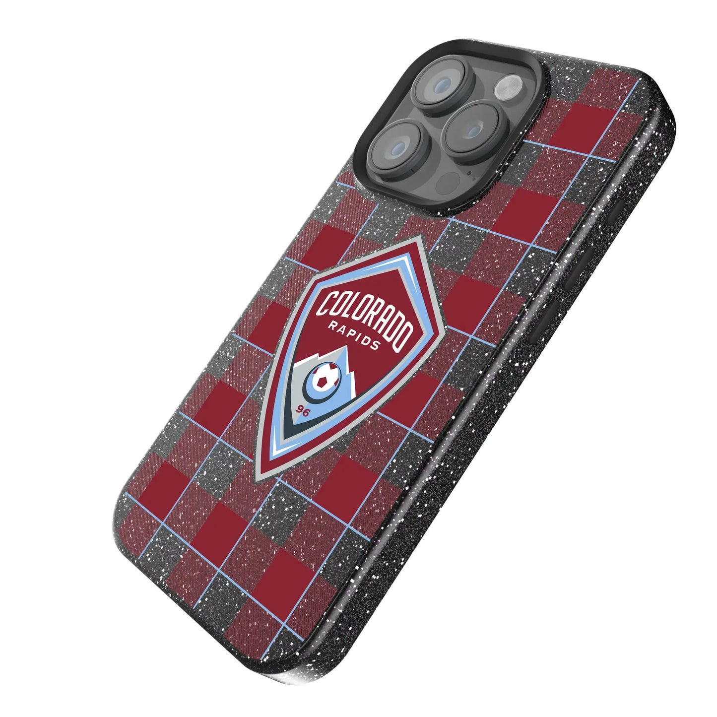 Colorado Rapids Plaid Black Bling Phone Case for Apple iPhone