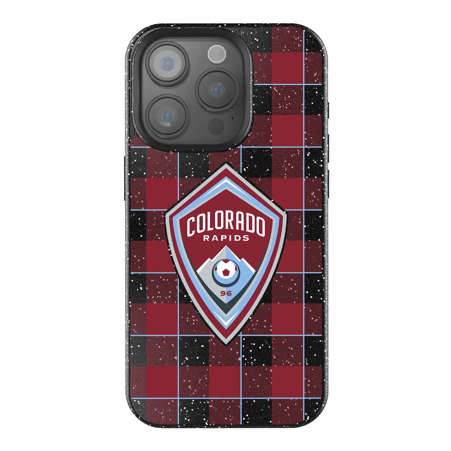 Colorado Rapids Plaid Black Bling Phone Case for Apple iPhone